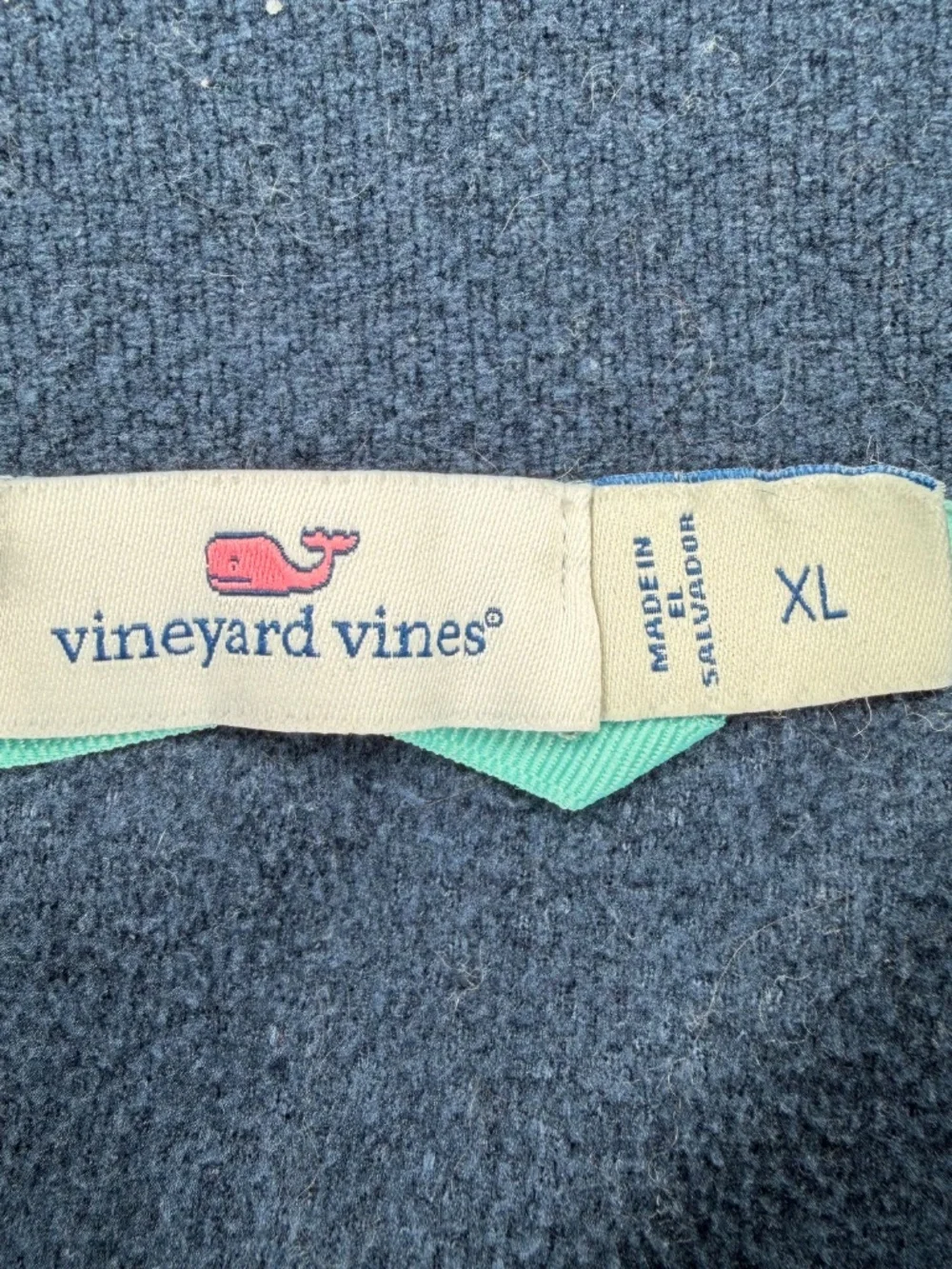 Vineyard Vines Youth Fleece Full Zip Vest Navy Light Blue Pink Kids XL Pockets